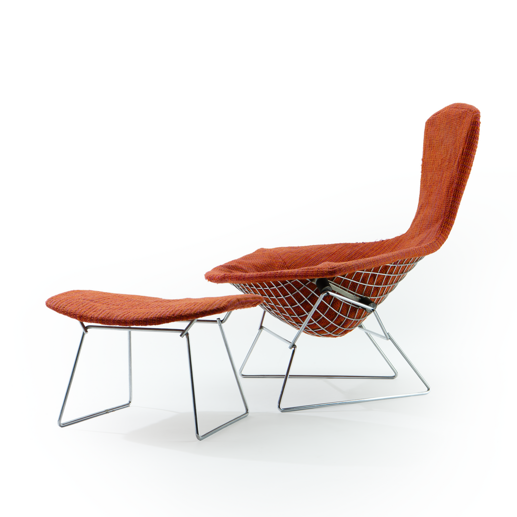 Bertoia Bird Chair and Ottoman by Knoll