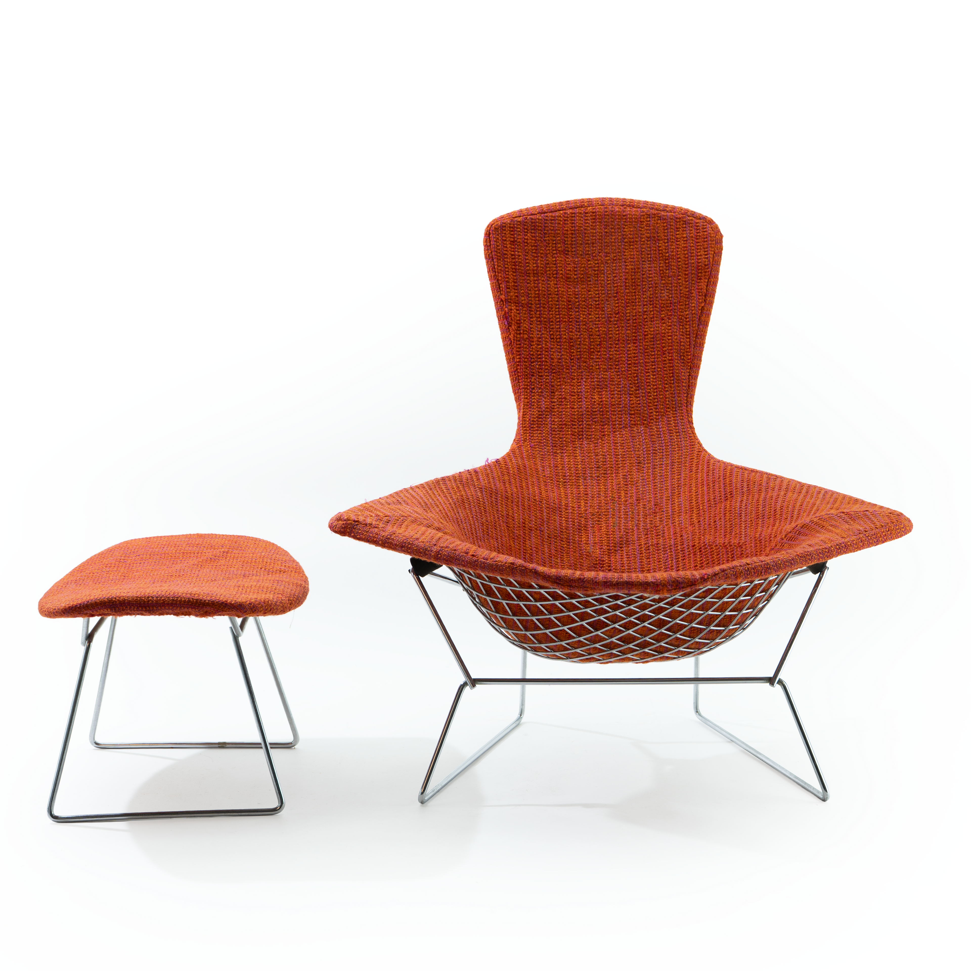 Bertoia Bird Chair and Ottoman by Knoll